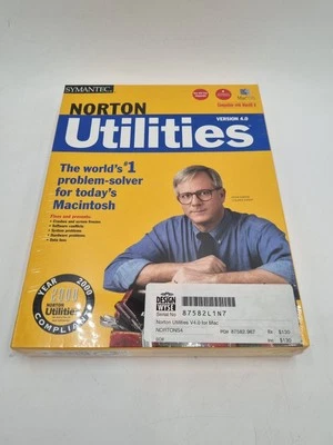 NEW Vintage SYMANTEC NORTON UTILITIES V4 MAC SOFTWARE PROGRAM COMPUTER CD-ROM - Image 1 of 4