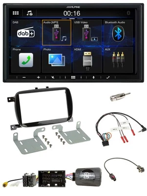 Alpine Bluetooth 2DIN Lenkrad DAB USB Autoradio für 500 X ab 2016 Facelift Piano - Bild 1 von 4