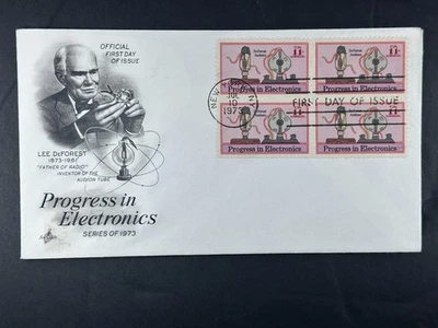 US FDC 1973 Progress in Electronics Lee DeForest Audion Tube 11c correo aéreo a984 Foto 1 de 2