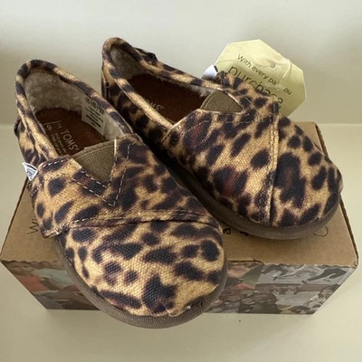 Tiny Classics Toms Natural Leopard Print Slip Ons Size 6 Walker - Image 1 of 4