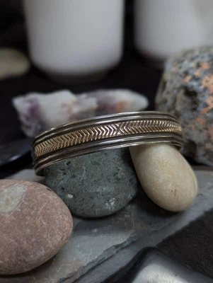 Brazalete Brazalete Pesado Mark Jiménez Apache Comanche 14k y Esterlina ¡Raro! Foto 1 de 4