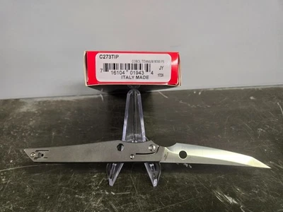 Spyderco COBOL 3.63 英寸钛折叠刀,Bohler M390 普通刀片钢 — 第 1/2 张图片