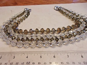 Four String Clear and Smoky Crystal Beads for Jewelry Making - Picture 1 of 5