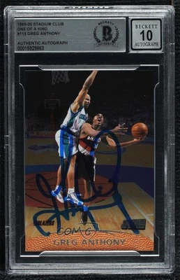 Auténtico BAS 1999 Topps Stadium Club único en su clase/150 Greg Anthony #113 BGS Foto 1 de 2