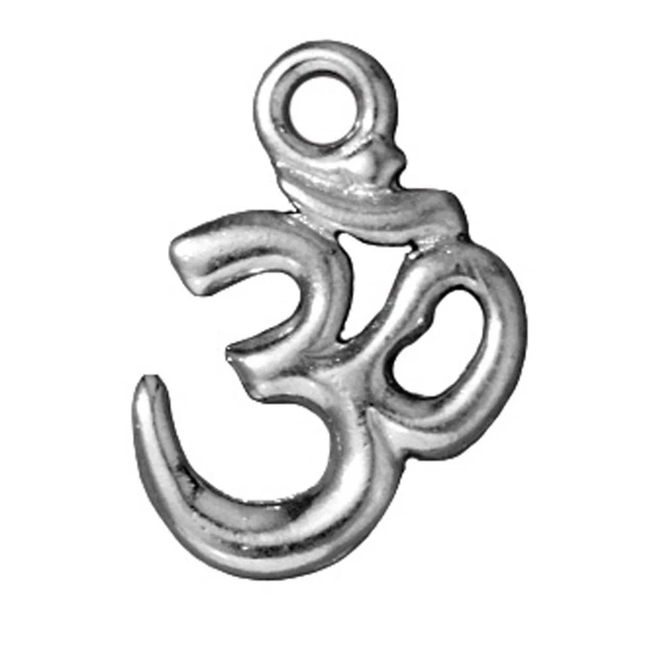 Dije Om abierto bronce blanco 18x14 mm Grecia plata estaño agujero grande Foto 1 de 1