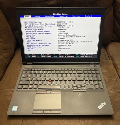 Lenovo ThinkPad P53, Xeon E-2276M Six Core, 32gb DDR4 Ram - Image 1 of 2