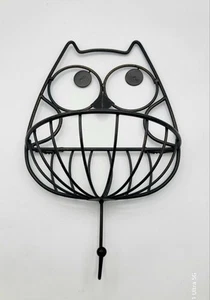 Cast Iron Owl Basket Black Wall Hanging By Boston Warehouse  - Picture 1 of 10