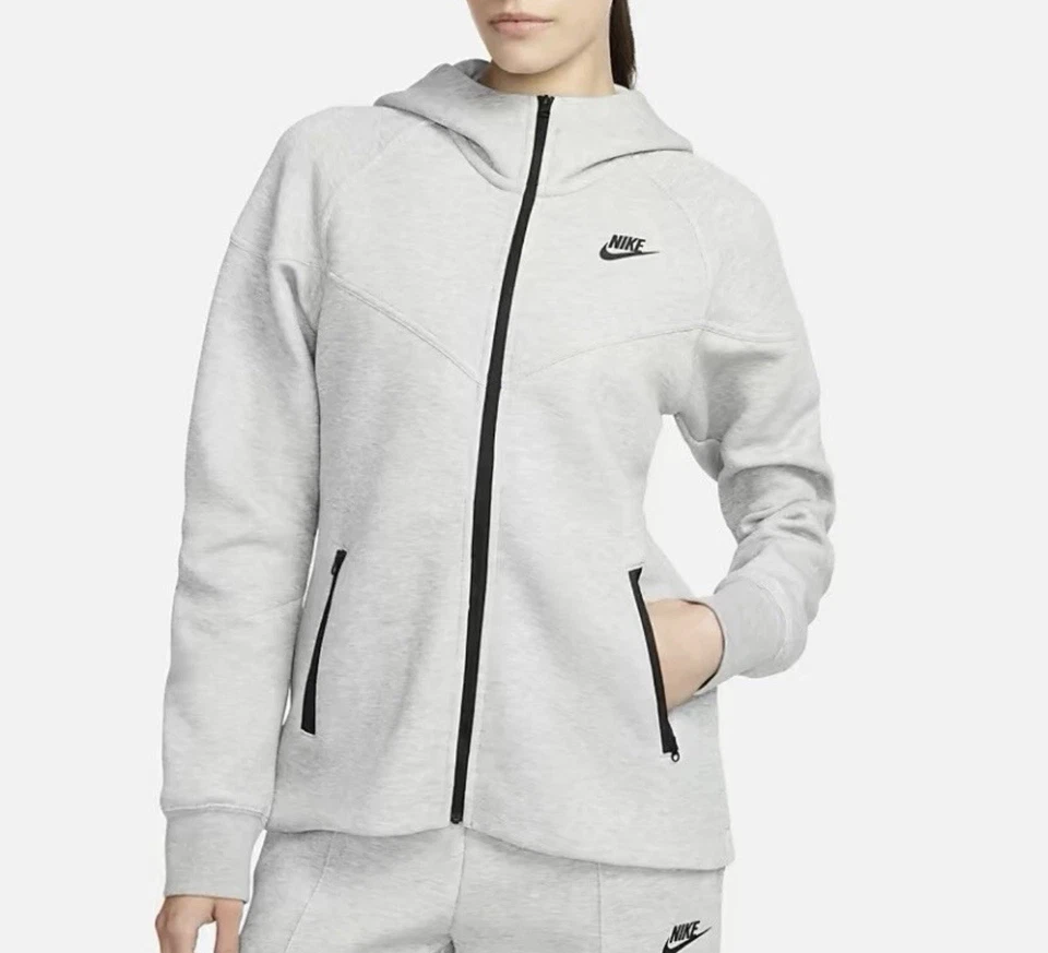 Women’s Size XS - Nike Tech Fleece Full-Zip Up Hoodie Grey FB8338-063