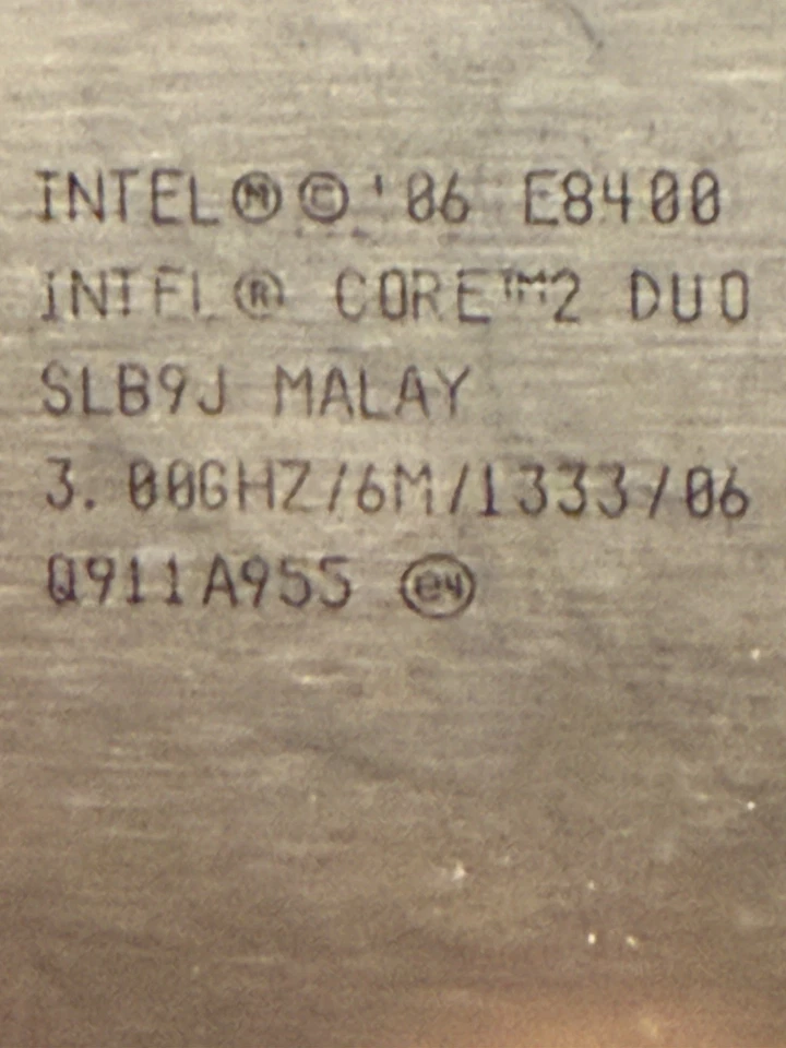 Intel Core 2 Duo E8400 - 3.00 GHz Dual-Core (SLB9J) Processor - Image 1 of 1