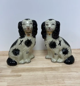 Pair Of Antique Spaniel Dog Figurines - Picture 1 of 14