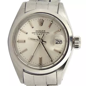 Rolex Oyster Perpetual Date 6916 Ladies Stainless Steel Watch Silver Dial Oyster - Picture 1 of 6
