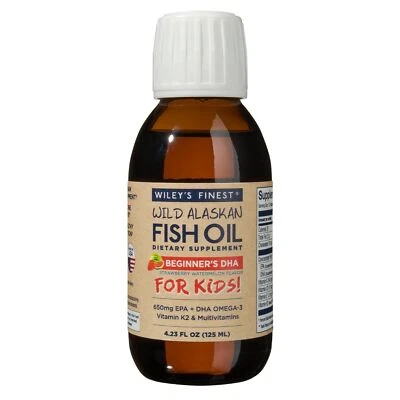 Wiley's Finest Wild Alaskan Beginner’s DHA - Liquid Fish Oil Supplement for K... - Image 1 of 4