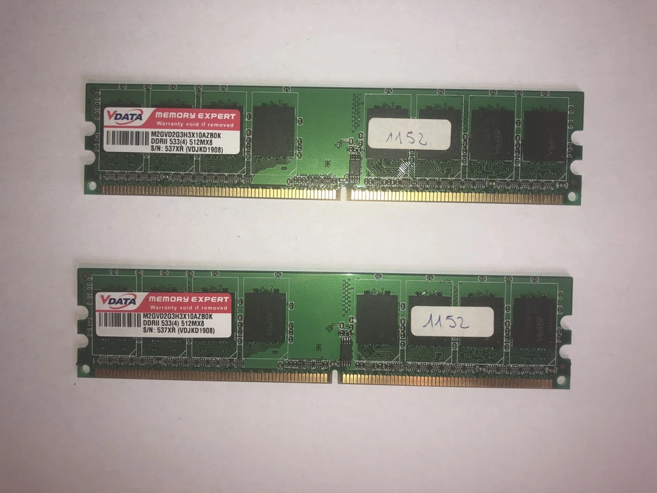 X2 - RAM DDr2 512MB Vdata PC 667MHZ PC2 RAM - Immagine 1 di 1