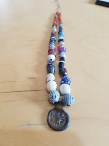 Ancient Roman Egyptian Glass Agate amethyst Necklace Roman Empire Genuine - Picture 1 of 12