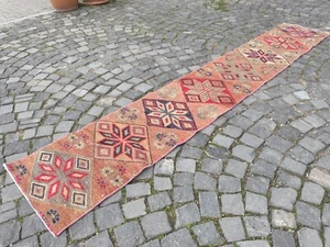 Runner Rug Stair Rug Antique Runner Turkish rug Vintage Rug Traditional Rug Deco - Zdjęcie 1 z 8