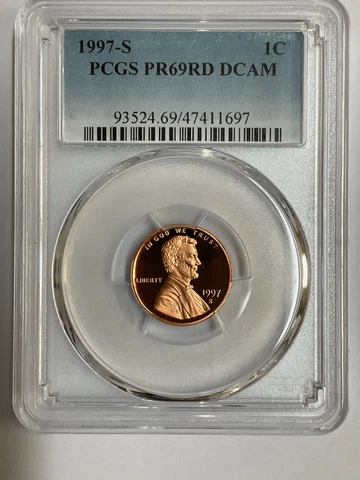 1997 S LINCOLN CENT 1C PCGS PR69RD DCAM Cover