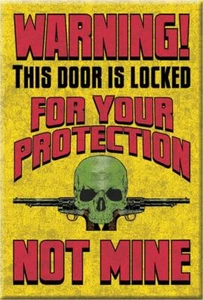 NUOVO 2" x 3" QUESTA PORTA E' BLOCCATA PER LA TUA PROTEZIONE NON MIO Calamita Frigorifero - Foto 1 di 1