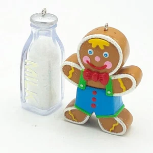 'Tis The Seasoning 2014 Hallmark Ornament Gingerbread Man & Milk - Picture 1 of 7