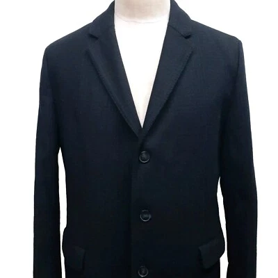 Abrigo Top Abrigo HUGO BOSS Migor2 Para Hombre Azul Negro 40 R Glen Lana a Cuadros Poli Foto 1 de 4