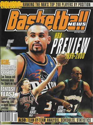 Basketball News NBA Preview 1999 Grant Hill, Kevin Garnett & Toni Kukoc - Image 1 of 2