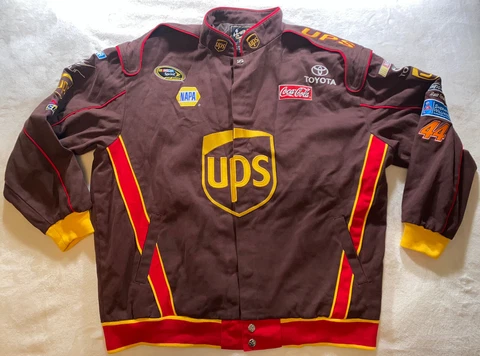 Vintage Dale Jarrett Brown UPS Jacket Chase Authentics #44 Mens Size 3XL Cover