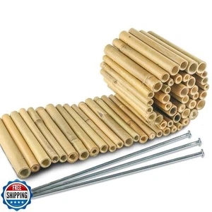 Bamboo Short Fence Outdoor Landscape Edging Flexible Decorative Border 7.8'' - Picture 1 of 5