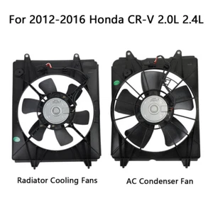 Radiator Cooling Fans + AC Condenser Fan HO3115155 for 2012-2016 Honda CR-V 2.4L - Picture 1 of 8