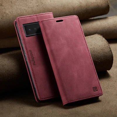 Funda de cuero abatible con bloqueo RFID para tarjeta magnética para Google Pixel 9 Pro XL 8 7 6 Foto 1 de 4