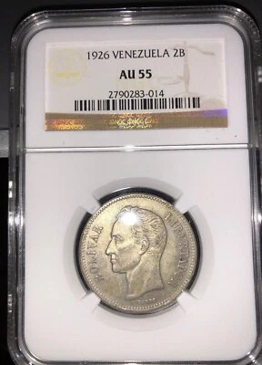 2 bolívares venezuela 1926 plata au55 Foto 1 de 4