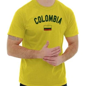 Colombia Country Flag National Pride Soccer Adult Short Sleeve Crewneck Tee - Picture 1 of 9