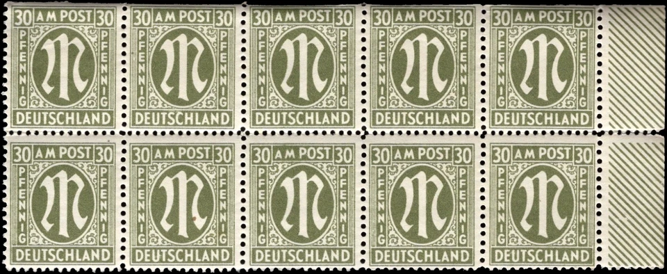 SAVOYSTAMPS - Germany-Allied Issued Occupational Post WWll-30P-Block of 10- MINT - Image 1 of 1
