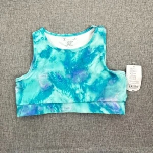 NEW! Girls Kids Xersion Sports Bra Top Tie Dye Turquoise L 14.5/16.5P Quick Dry - Picture 1 of 8