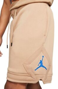 Men's Air Jordan Essentials Diamond Fleece Shorts- Hemp-Sail/Royal -Sz XL
