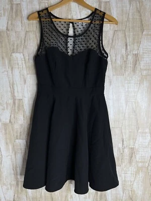 Delias Size 9/10 Juniors Dress Fine and Flare Sheath Mesh Top W Polka Dot - Image 1 of 4