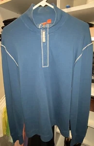 Hugo Boss Men’s Size Medium Half Zip Up Pullover Sweater Blue S - Picture 1 of 4