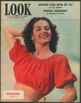 LOOK Magazine July 27 1943 Beverly Lloyd ~Donald Duck~ Willys Jeep Ad~ No Label - Image 1 of 4