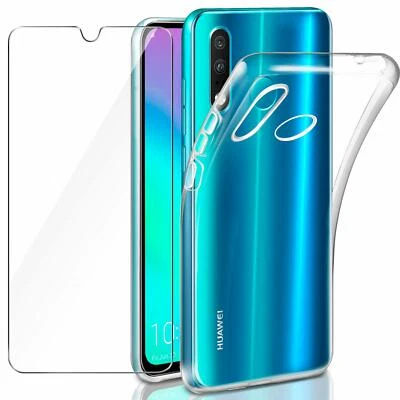 COVER CUSTODIA + PELLICOLA VETRO TEMPERATO PER HUAWEI P30 LITE TRASPARENTE SLIM - Immagine 1 di 4