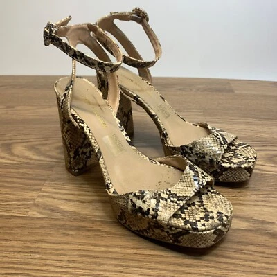 Женские туфли на каблуках Karen Millen размер 41 США 10 рептилия змеиная кожа ремешок на лодыжке - Изображение 1 из 4