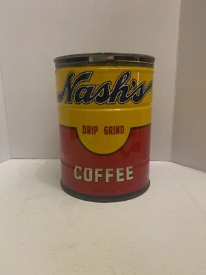 Vintage c.1921 Nash's Drip Grind Two Pound Coffee Tin - Image 1 of 4
