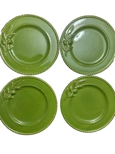 Ceramiche Il Nodo Teller Italien erhabene Blätter oliv (4er Set) grün - Bild 1 von 15