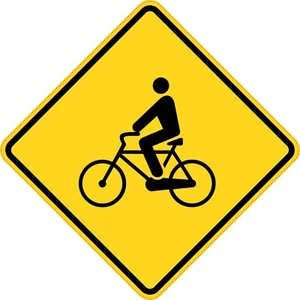 Bicycle Crossing Sign Vinyl Bumper Sticker Window Decal - Imagen 1 de 1