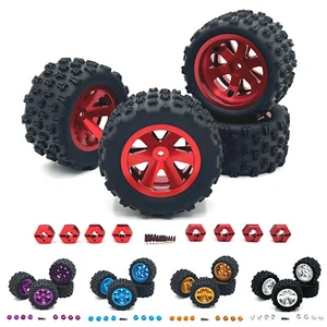 4Pcs Aluminum Wheel Tires Wheels For MJX Wltoys 1/12 1/14 1/16 1/18 RC car - Picture 1 of 22