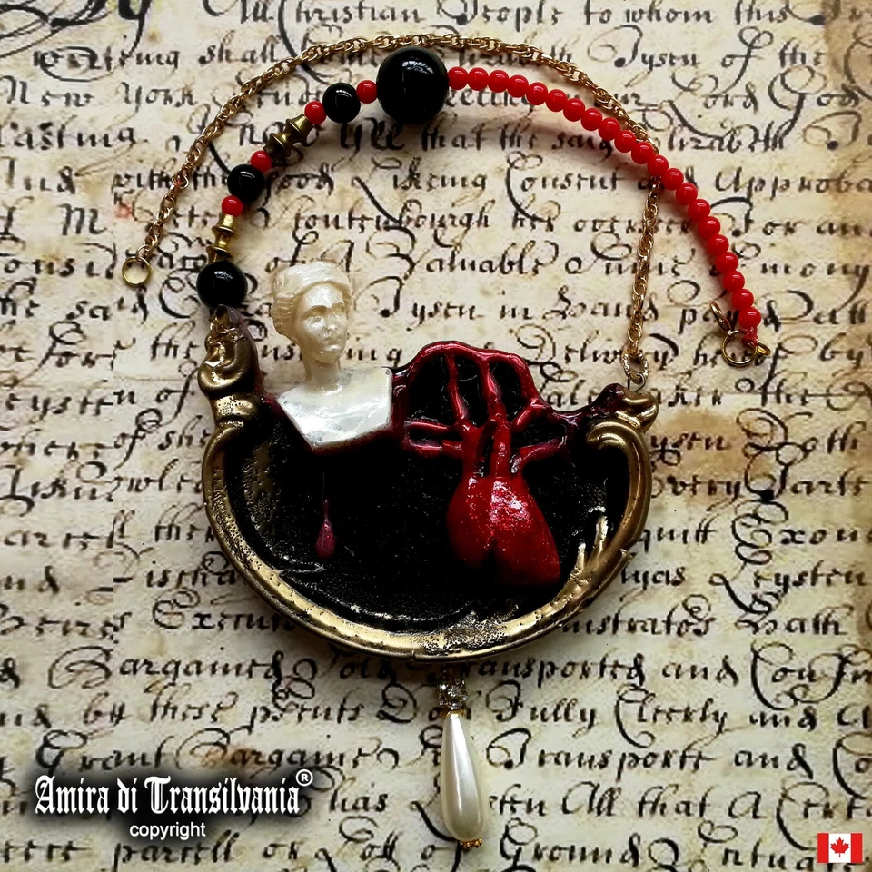 ожерелье женщина роскошь ювелирных изделий винтажный драматический сердце жемчуг баррок подвеска нагрудник - Изображение 1 из 4