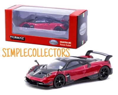 Tarmac Works GLOBAL64 Pagani Huayra BC Rosso Dubai (Red and Black) - Изображение 1 из 3
