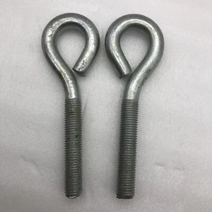Closed Style Steel Eye Bolts Silver 8” Long Unknown Exact Size Lot Of 2 - Picture 1 of 6