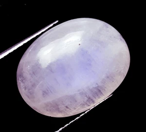 16.10 Ct Loose Gemstone 100% Natural White Rainbow Moonstone Certified 19.22 MM - Picture 1 of 6