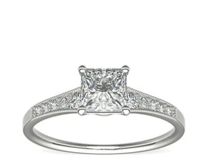 2.20 Ct Princess IGI Certified Lab Grown Diamond Ring For Woman 14K White Gold - Picture 1 of 7