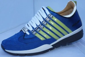 New Dsquared2 Men's Tennis Shoes Size 10 Sneakers Blue Tessuto Tecnico - Picture 1 of 12