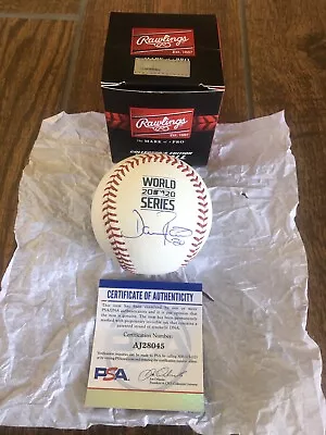Pelota PSA autografiada de béisbol de la Serie Mundial 2020 firmada por Dave Roberts de Los Ángeles Foto 1 de 4