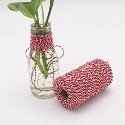 Paquete Cordel de Algodón Rojo y Blanco 656 Pies x 2 Rollos Duradero Artesanía Algodón Foto 1 de 4